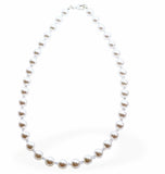Austrian Crystal String of Pearls and Crystal Necklace in White