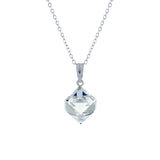 Austrian Crystal Oblique Cube Necklace, in Clear Crystal with Choice of Chains