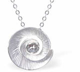 Designer Abalone Design Necklace, Silver Coloured - Rhodium Plated