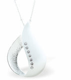Designer Whirl Classic Necklace by Byzantium Rhodium Plated, Hypoallergenic; Lead, Cadmium and Nickel Free 45 mm in size