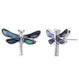 Paua Shell Dragonfly Stud Earrings