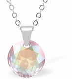 Austrian Crystal Cute Special Cut Circlets Necklace in Aurora Borealis with a Choice of Chains
