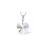 Austrian Crystal Heart Necklace in Aurora Borealis, with a choice of Chains