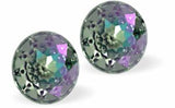Austrian Crystal Dome Stud Earrings in warm Paradise Shine with Sterling Silver earwires.