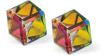 Austrian Crystal Oblique Cube Stud Earrings, 4mm and 6mm in size in Vitrail Medium with Sterling Silver Earwires