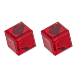 Austrian Crystal Oblique Cube Stud Earrings, 4mm and 6mm in size in Light Siam Red with Sterling Silver Earwires