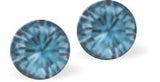 Sparkly Austrian Crystal Elegant Diamond-Shape Stud Earrings in Denim Blue with Sterling silver Earwires