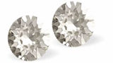 Austrian Crystal Diamond Shape Stud Earrings in crisp Silver Shade with Sterling Silver earwires.