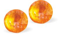 E6752 - Austrian Crystal Chaton Studs - Electric Orange Ignite in 2 sizes