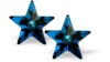 Austrian Crystal Star Stud Earrings in Bermuda Blue with Sterling Silver Earwires