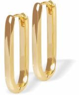 E836 - Gold Coloured Rectangular Hoop Earrings