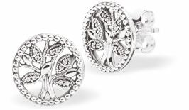 Tree of Life Silver Coloured Stud Earrings
9mm in size

Colour: Silver Coloured
Rhodium Plated
Delivered in a soft, black, velveteen pouch