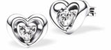 Crystal Heart in Heart Frame Stud Earrings
10mm in size

Colour: Silver Coloured
Rhodium Plated
Delivered in a soft, black, velveteen pouch