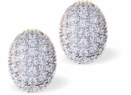 Silver Coloured Pave Crystal Embellished Oval Stud Earrings
15mm in size

Colour: Silver Coloured. Blue Crystals
Rhodium Plated
Delivered in a soft, black, velveteen pouch