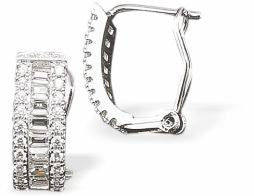 Silver Coloured Pave Crystal Embellished Baguette Stud/Hoop Earrings
15mm in size

Colour: Silver Coloured
Rhodium Plated
Delivered in a soft, black, velveteen pouch