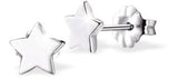 Silver Coloured Stars Stud Earrings, Rhodium Plated