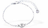 Adjustable Silver Coloured Chain Link Bracelet with Tree of Life Link, Rhodium Plated