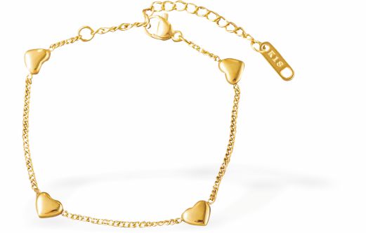 Adjustable Bracelet, Rhodium Plated
Heart Links

6cm in diameter
Nickel Free, Hypoallergenic
Delivered in a soft, black, velveteen pouch