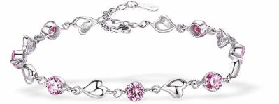 Adjustable Bracelet, Rhodium Plated
Rose Pink Crystals and Wild Hearts
6cm in diameter
Nickel Free, Hypoallergenic
Delivered in a soft, black, velveteen pouch