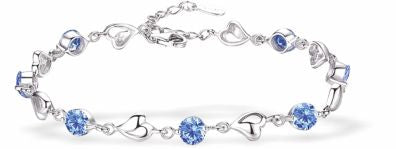 Adjustable Bracelet, Rhodium Plated
Turquoise crystals with Wild Hearts

6cm in diameter
Nickel Free, Hypoallergenic
Delivered in a soft, black, velveteen pouch