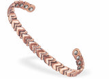 Magnetic Copper Bracelet with 8 magnets with Fluttering Hearts Design