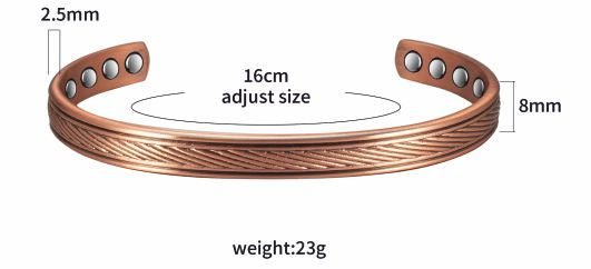 Magnetic Copper Bracelet with 8 magnets with delicate Geometric Design
