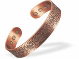 Magnetic Bracelet with celtic design imprint and 8 magnets Copper, Adjustable bangle Can combat joint pain and improve circulation Delivered in a soft, black, velveteen pouch