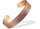 Magnetic Bracelet with criss-cross imprint and 8 magnets, Copper