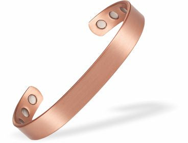 Magnetic Bracelet, smooth with 8 magnets  Copper, Adjustable bangle  Can combat joint pain and improve circulation  Delivered in a soft, black, velveteen pouch