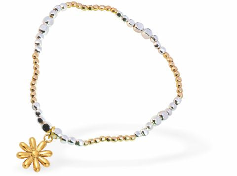 Stretch Charm Bracelet, Rhodium Plated
Daisy Charm
6cm diameter, stretch&nbsp;
Nickel, Lead and Cadmium Free, Hypoallergenic
Delivered in a soft, black, velveteen pouch