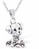 Silver Coloured Cute Dog Necklace, Rhodium Plated