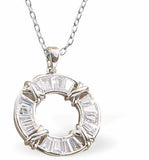 Austrian Crystal Hollow Round Clear Crystal Necklace 26mm in size Choice of 18" Stainless Steel or Sterling Silver Chains Delivered in a soft, black, velveteen pouch
