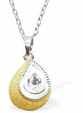 Golden Teardrop Framed Crystal Necklace with a choice of chains
