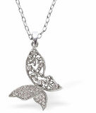 Pretty Silver Coloured Butterfly Necklace with a choice of chains