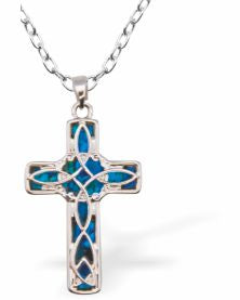 Paua Shell&nbsp;Celtic Cross&nbsp;Necklace
Hypoallergenic: Nickel, Lead and Cadmium Free
31mm in size, with 18" chain
Rhodium Plated
Delivered in a soft, black, velveteen pouch