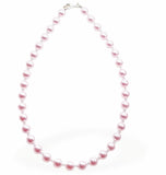 Austrian Crystal String of Pearls and Crystal Necklace in Rosaline Pink