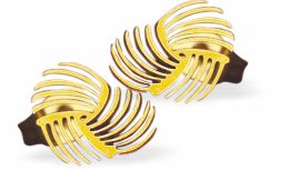 Artisan Heart Golden Coloured Titanium Steel Stud Earrings