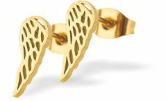 Artisan Angel Wings Golden Coloured Titanium Steel Stud Earrings
