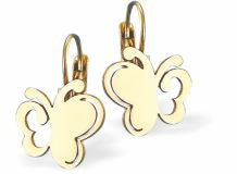 Artisan Cute Butterfly Golden Coloured Titanium Steel Drop Earrings