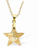 Golden Shadow Star Necklace 18mm in size with 18" Chain Hypoallergenic: Nickel, Lead and Cadmium Free Delivered in a soft, black, velveteen pouch