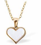 Golden Framed White Heart Necklace