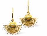 Golden Fan Drop Earrings