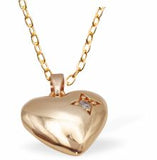 Golden Coloured  Heart with Crystal Dot Necklace