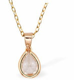 Golden Coloured Delicate Teardrop Necklace