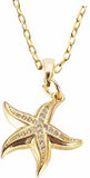 Golden Coloured Starfish with Crystal Embellishment Necklace