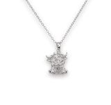 Silver Coloured Bonnie the Long Horn Highland Cow Necklace with a choice of chains