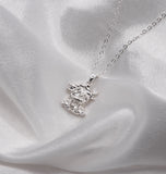 Silver Coloured Bonnie the Long Horn Highland Cow Necklace with a choice of chains