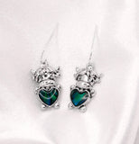 Silver Coloured Bessie the Long Horn Highland Cow Drop Earrings, Rhodium Plated
