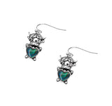 Silver Coloured Bessie the Long Horn Highland Cow Drop Earrings, Rhodium Plated