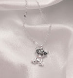 Silver Coloured Rosie the Long Horn Highland Cow Necklace with a choice of chains